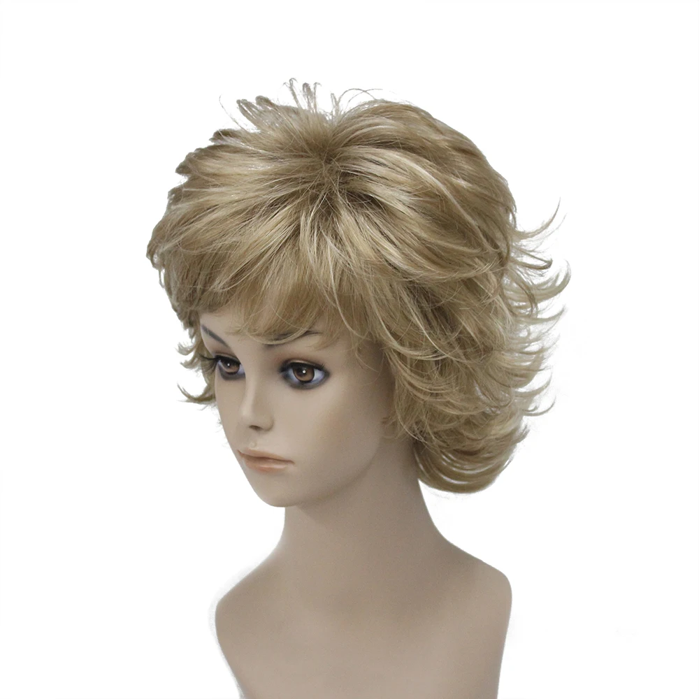 StrongBeauty женский короткий парик натуральные светлые волосы синтетические парики Кудрявые