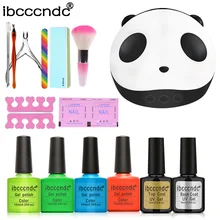 Полный маникюрный набор 36 Вт УФ светодиодная лампа для дизайна ногтей инструмент для маникюра выберите 4 Цветной Гель-лак основа верхнее покрытие маникюрные наборы