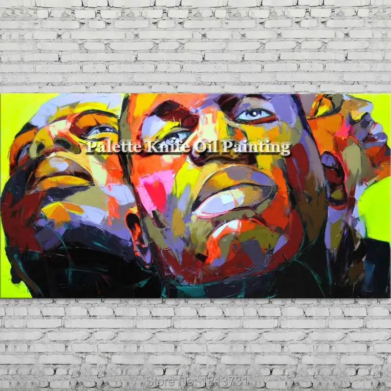 

Palette knife painting portrait Palette knife Face Oil painting Impasto figure on canvas Hand painted Francoise Nielly 11-11