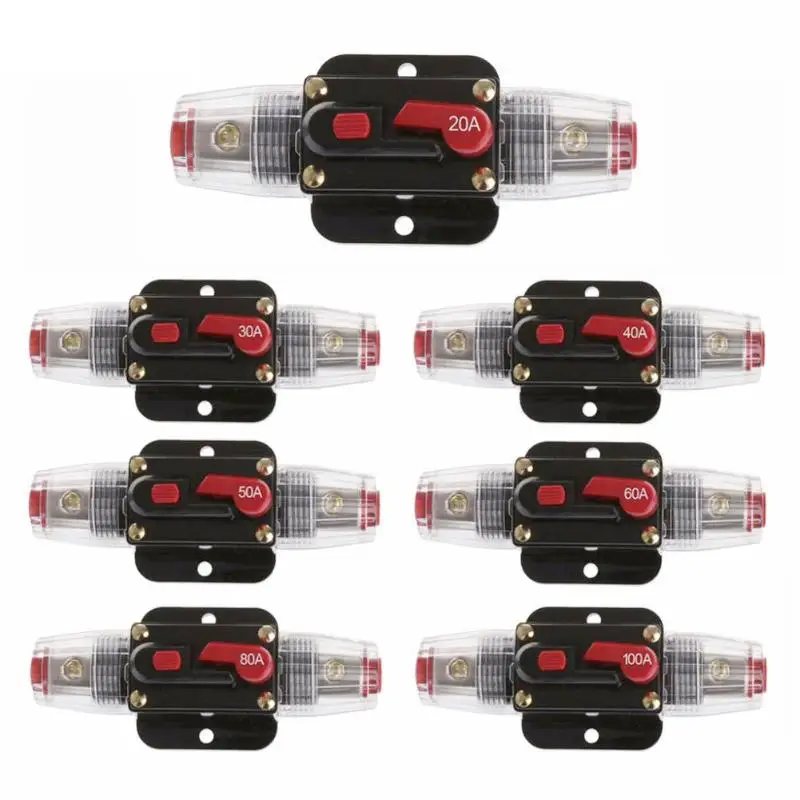 20-100A DC 12V Home Car Auto Circuit Breaker Fuse Reset Inverter New