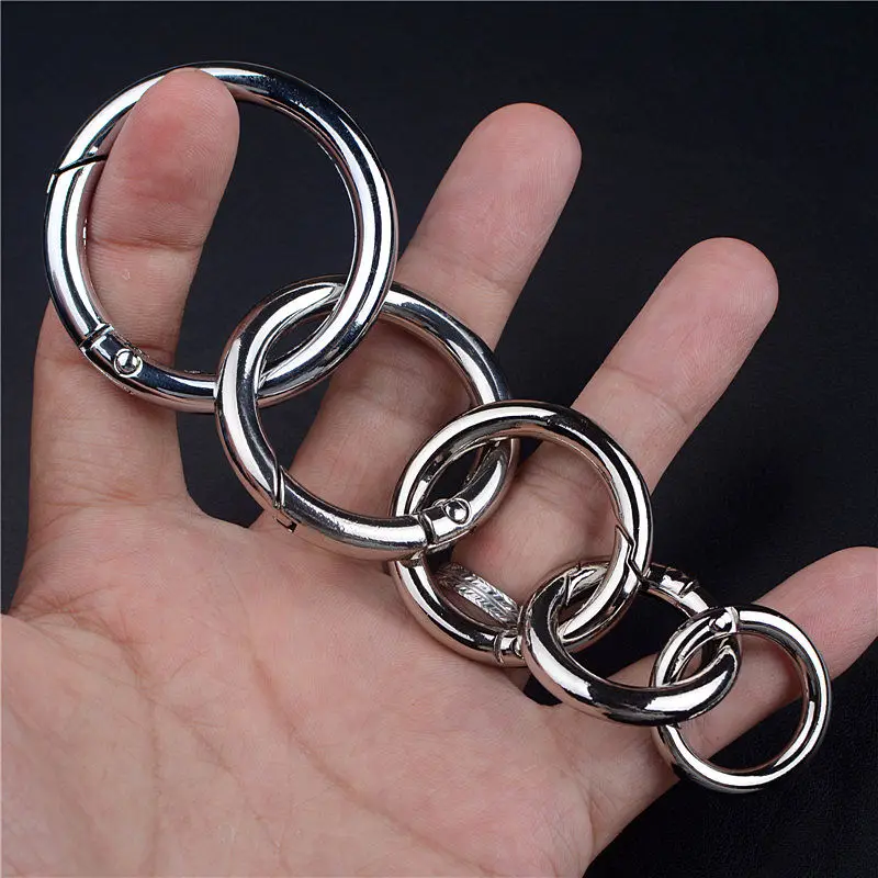 

5 Pieces High Quality Open Loop Keychain Men Women Spring Buckle Key Chain Key Ring Creative Accessories Key Holder 5 Size Q09
