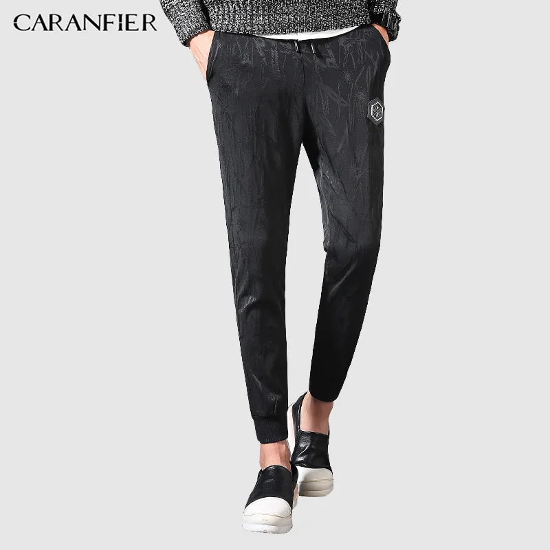 CARANFIER Fashion Dobby Men Casual Pants Comfortable High