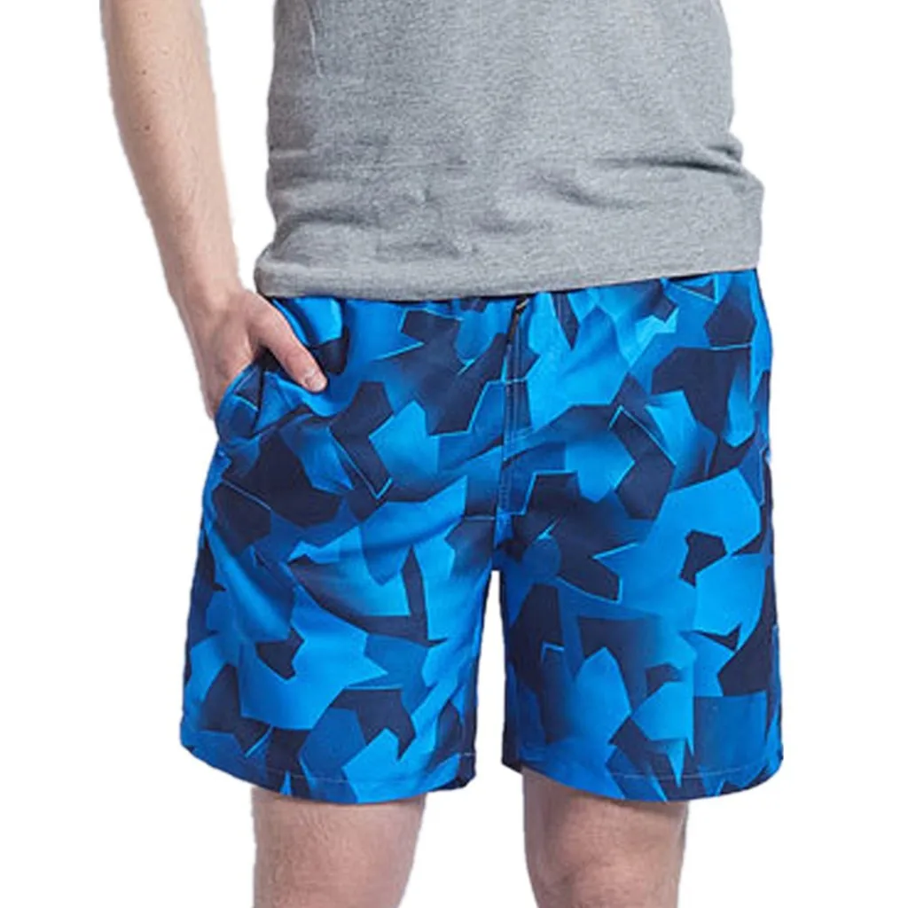 Men's Beach Shorts Print Summer Quick Dry Shorts Mesh Lining Pockets