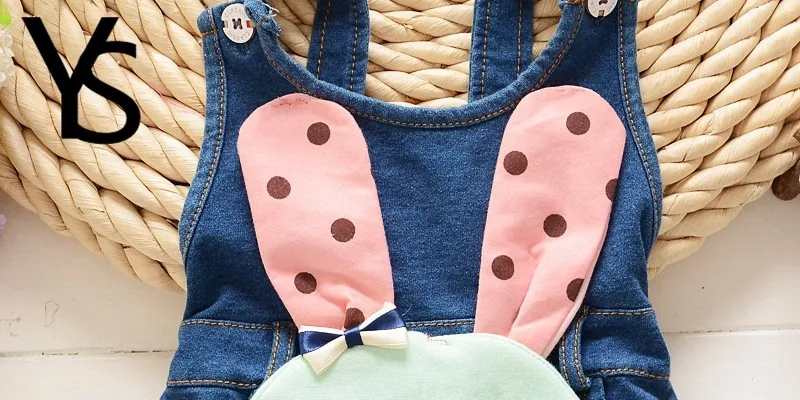 От 1 до 4 лет Демисезонный bebe/одежда детская одежда Винтаж с искусственным кроличьим джинсы Blended комбинезон длинные брюки Штаны для малышей