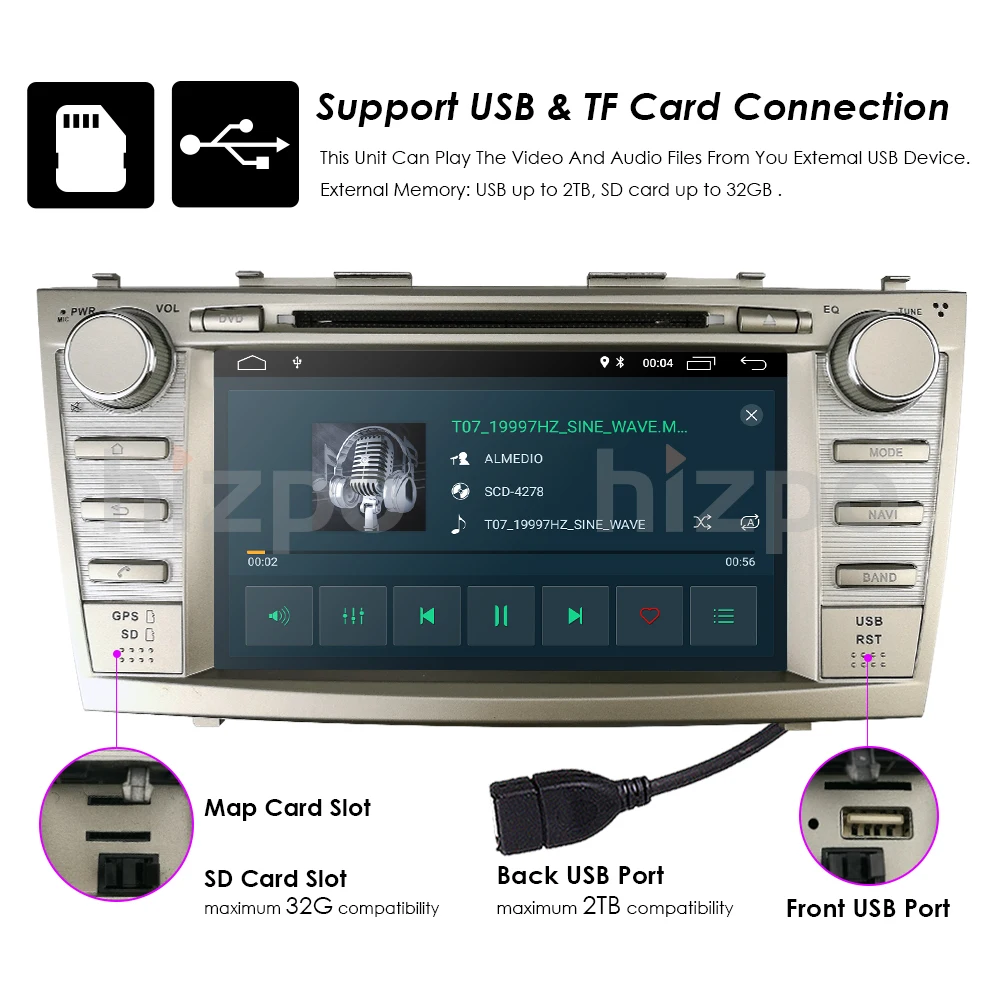 Best Android8.0/8Core 4Core/Android7.1/8.1 Car DVD Player For Toyota Camry 2008-2011 GPS Navi SD/USB Touch Screen Radio mp3 Bluetooth 63