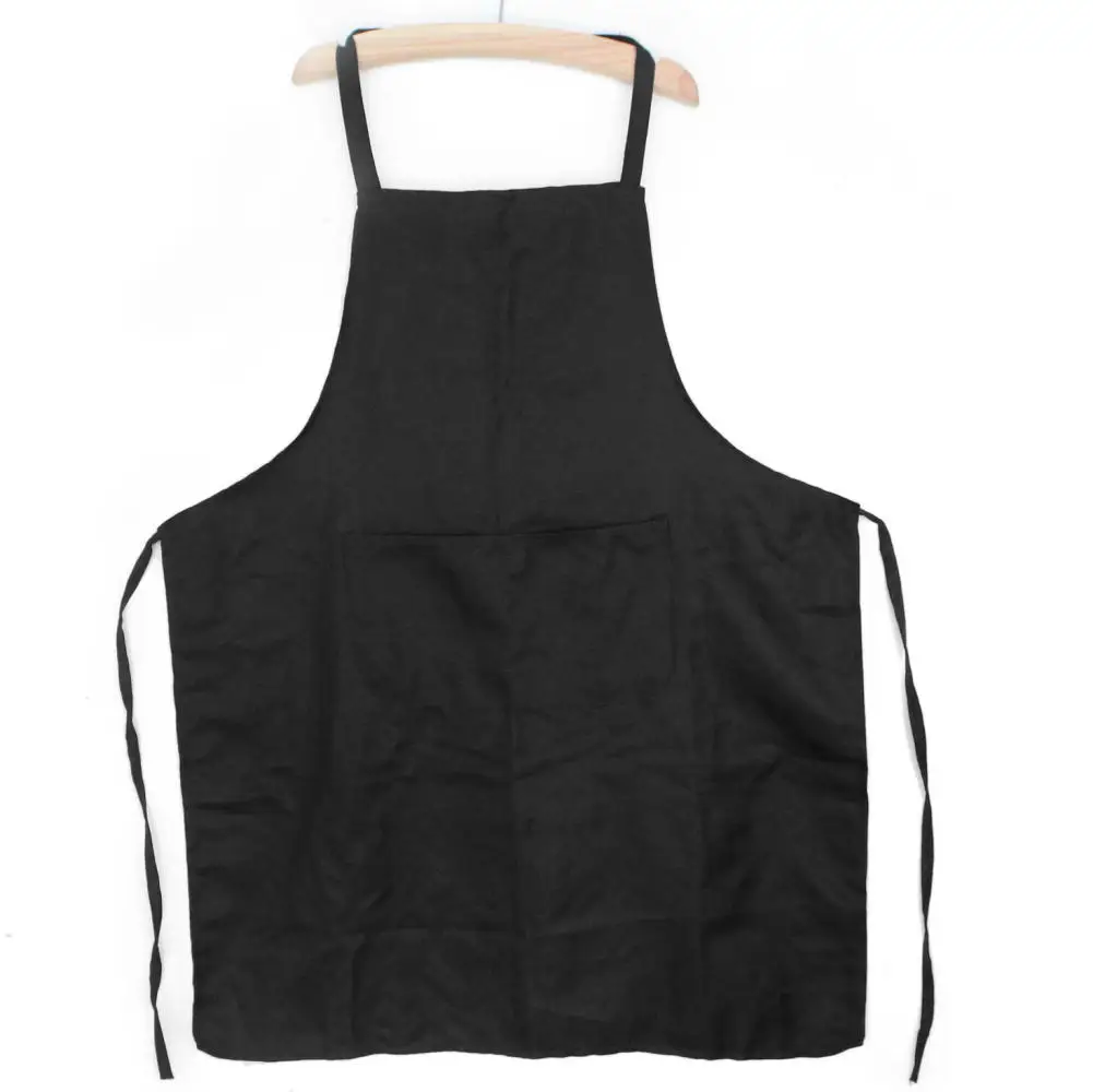 

Men Women Waiter Aprons With Pockets for Restaurant Kitchen Cooking Shop Art Work Baker Chef Black Polyester Aprons