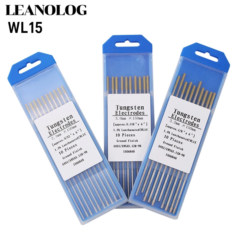 

10pcs Gold head Lanthanated Tungste Electrode 1.6/2.0/2.4/3.0/3.2/4.0X150mm TIG Tungsten Needle/Tungsten Rod/Solder Pin