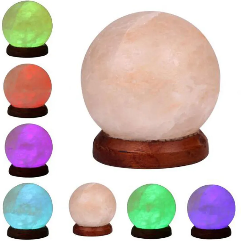 Mudança de Cor Purificador de ar Lâmpada de Sal de Cristal Luz da Noite Saudável Natural Himalaia Rock Brilhante Atraente Nightlight Dc5v Usb 2 Luzes noturnas