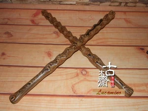 Wenge double whips traditional Kungfu wooden double mace self-defense weapons fitness knock back rosewood double hard whips