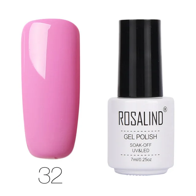 Гель ROSALIND 1 лак 7 мл 01-58 чистый цвет серия Гель лак для ногтей отмачиваемый УФ-лампа для маникюра ногтей полуперманентные Лаки - Цвет: RC32