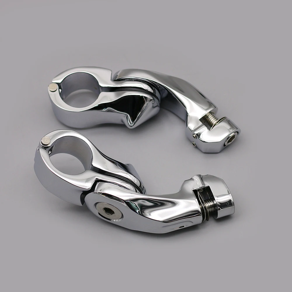 For Harley Road Glide Dyna Sportster Road King Chrome Short Angled Adjustable Highway Peg Mount