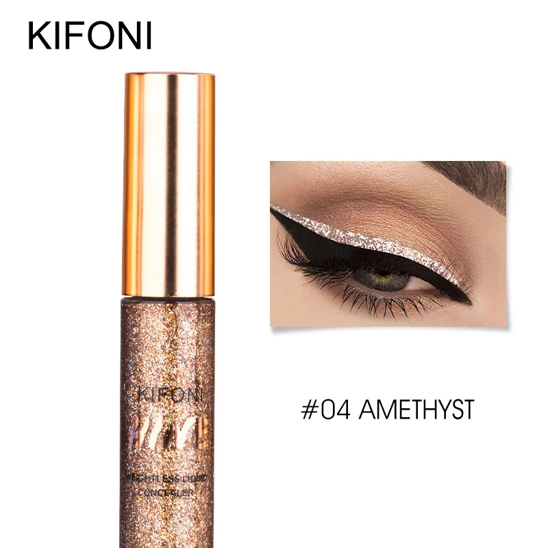 KIFONI Glitter Eyeliner Waterproof Makeup Eye Liner Pencils Long Lasting Shimmer White Blue Color Brand Liquid Eyeliner - Цвет: 04