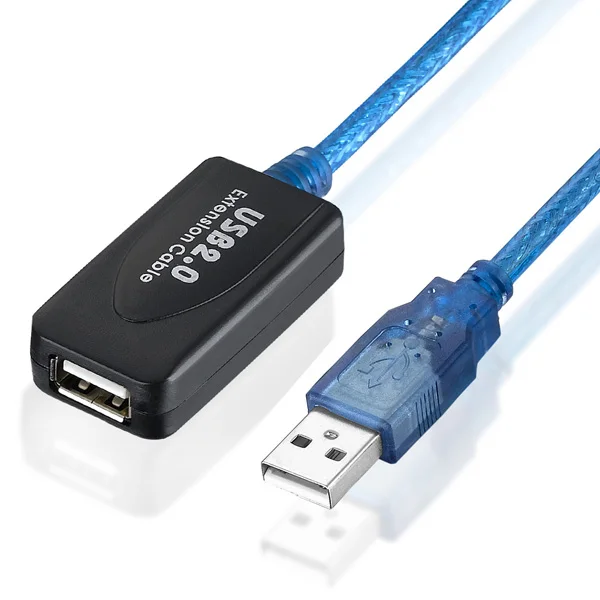 Lballist активный усилитель USB 2,0 кабель-удлинитель встроенный IC USB 2,0 Тип A папа-мама двойное экранирование(фольга+ Плетеный) 5 м 10 м - Цвет: Transparent Blue
