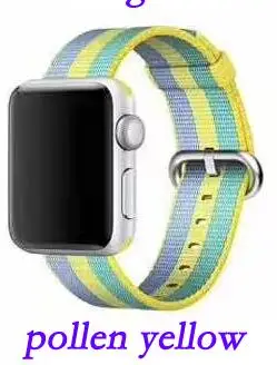 Новое поступление нейлоновый ремешок для apple watch, ремешок 42 мм, 38 мм, 40 мм 44 спортивный браслет и ткани, нейлоновый ремешок для наручных часов iwatch, версия 1/2/3/4 - Цвет ремешка: pollen yellow