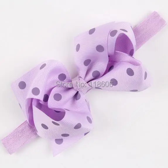 New Born Hair Accessories Polka Dot Teenage Hair Bows with Elastic Band.jpg