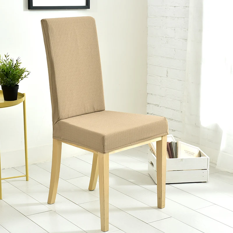 

Waterproof Dinner Chair Cover Elastic Slipcovers Chair Covering Solid Color