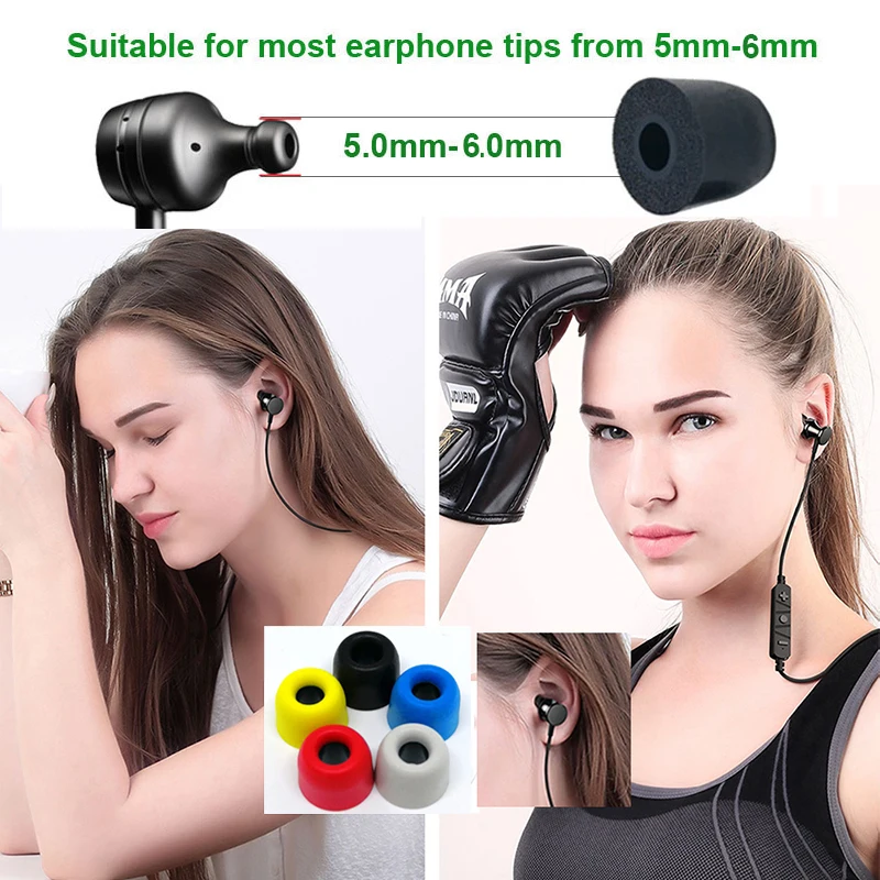 3Pair 메모리 폼 팁 이어 패드 T400 4.9mm 이어 버드 이어폰 소음 차단 향상된베이스 느린 리바운드 스폰지 패드