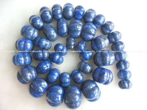 

wholesale 19" 13-25-13mm lapis lazuli carved roundel beads