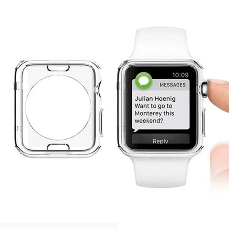 

Transparent TPU Soft Case Thin Shell Frame For iwatch Apple Watch Series 1/2/3 38mm 42mm Screen Protector Back Cover Protection
