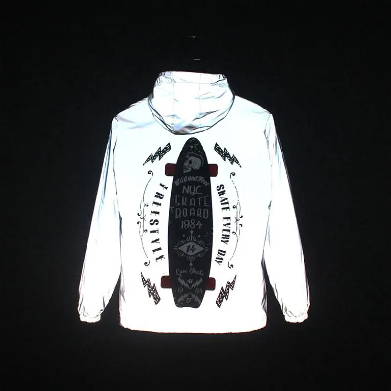 New 3M Full Reflective Jacket Men/Women Harajuku Windbreaker Jackets Hooded Hip-Hop Streetwear Night Shiny Coats Jacket Outwear New 3M Full Reflective Jacket Men/Women Harajuku Windbreaker Jackets Hooded Hip-Hop Streetwear Night Shiny Coats Jacket Outwear