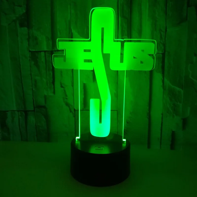 

Cross 3d Lamp Colorful Touch Led Usb Visual Nightlight Novelty Luminaria Usb Led 3d Light
