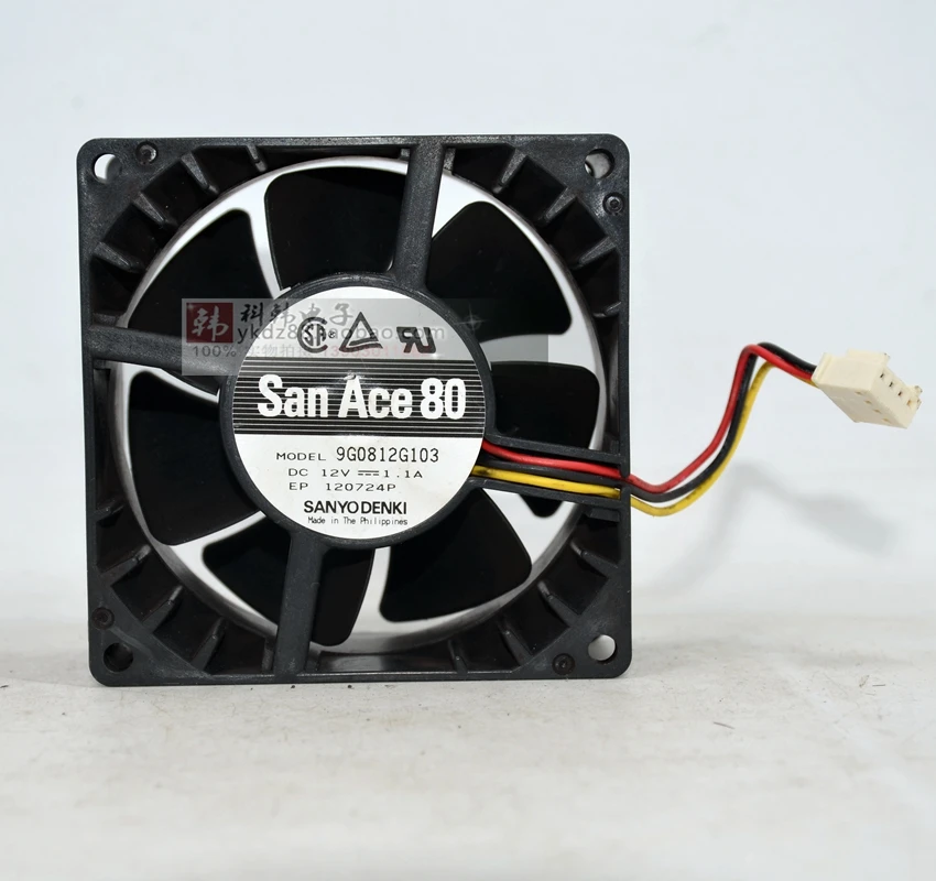 Бесплатная доставка оригинальный Sanyo 8038 12В 1.1A 8 см 9G0812G103 80*80*38 мм большой объем