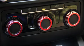 

3pcs Aluminum AC Air Condition Heater Control Surround Trim Ring Knob Decoration Circle For Volkswagen VW GOLF 6 MK6 2008-2014
