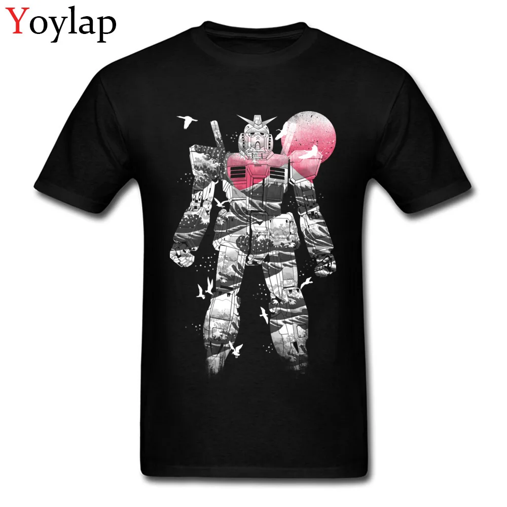 Casual Tops Tees for Men Funky Summer Fall Crew Neck 100% Cotton Short Sleeve T-Shirt Anime Wave Cool Tee-Shirt Top Quality black