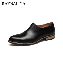 

Men Loafers Black Genuine Split Leather Slip On Business Office Wedding Mens Dress Shoes Male Casual Shoes 2018 LMX-B0026
