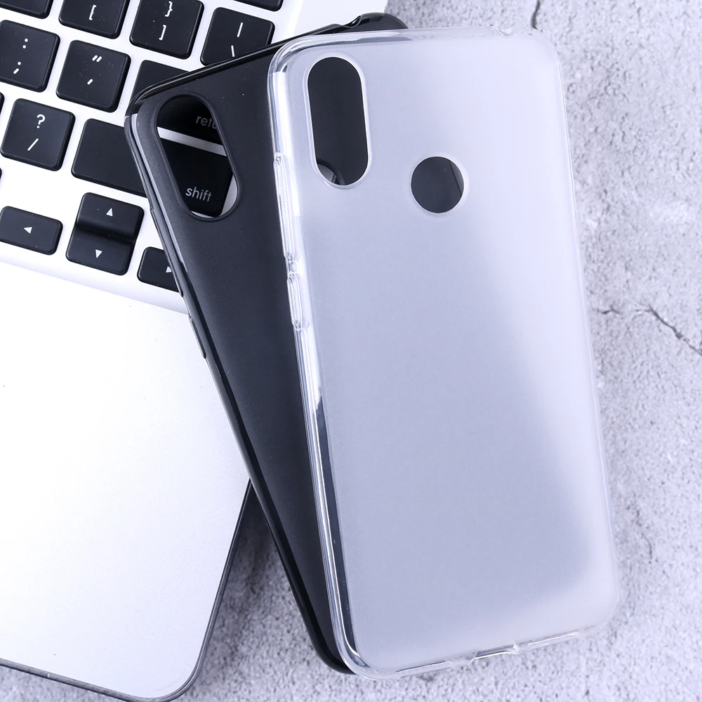 

Matt White Black Plain Cubot X19 Case TPU Soft Silicone Non-slip Half-wrapped Anti-knock Back Phone Case Cover for Cubot X19