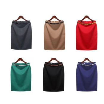 

New Women's Summer Candy Colors Elegant OL Office Work Hip Slim Pencil Formal Skirt Skirts For Lady Women Red Green Yellow Skirt