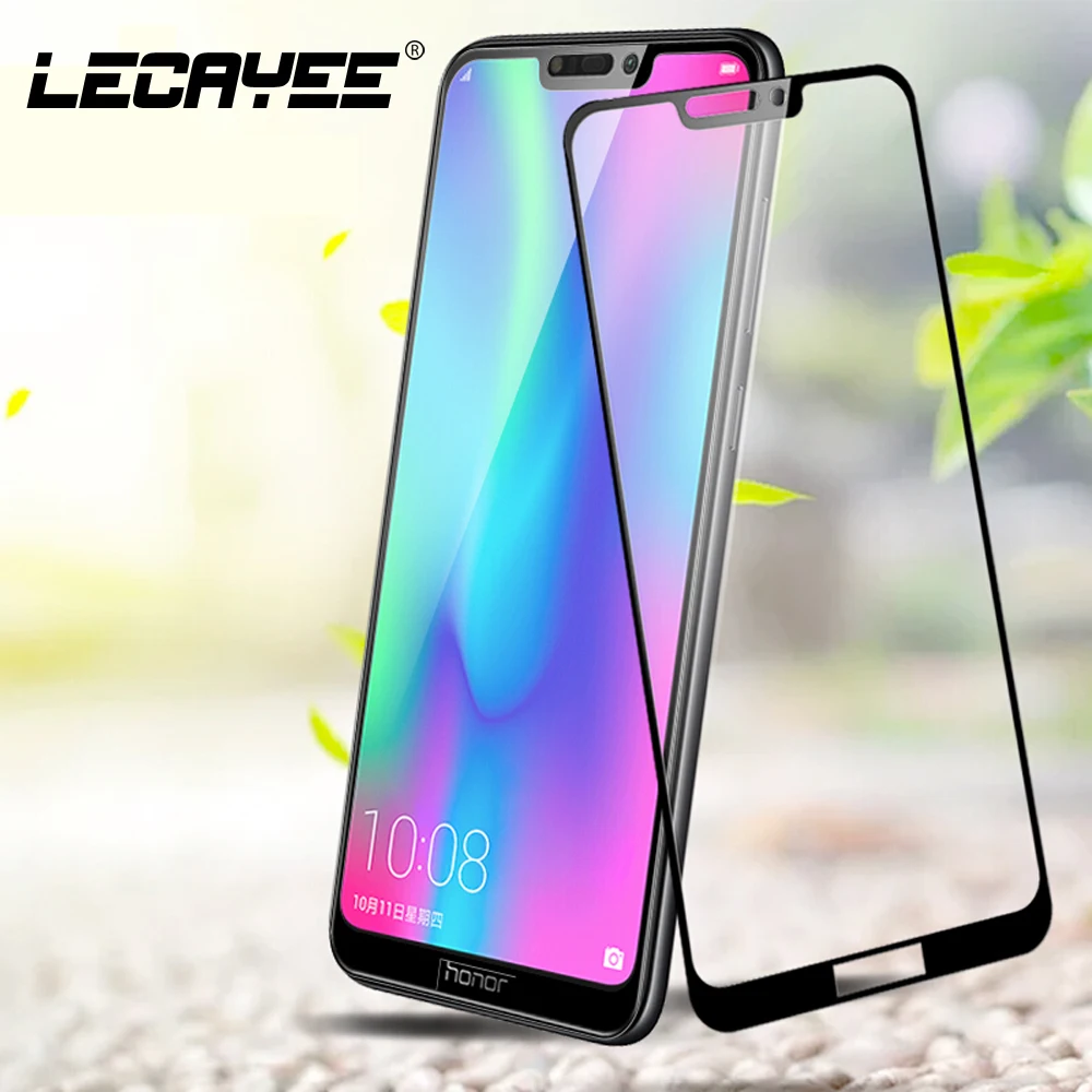 

LECAYEE For Honor 8C Full Glue Tempered Glass For HUAWEI Honor 8C 8X 8A 7A Pro 7C 7X Full Cover Edge Screen Protective Glass