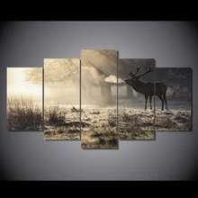 HD Gedruckt Winter hirsche Malerei auf leinwand raumdekoration druckplakat bild leinwand Freies verschiffen/ny-2598