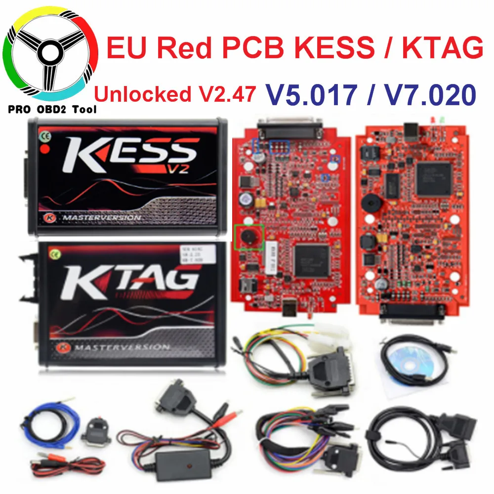 

Online V2.47 Master EU Red Kess V5.017 Kess V2 V2.23 No Token Ktag V7.020 4 LED OBD2 Manager Tuning Kit K-TAG 7.020 ECU Tools