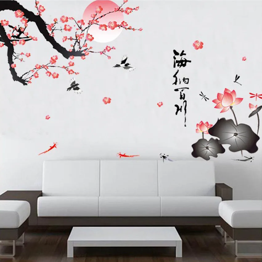 

Sakura Flower Birds Wall Stickers Home Decor Living Room DIY Removable Wall Sticker Bedroom Vinyl Home Decoration Wall Art