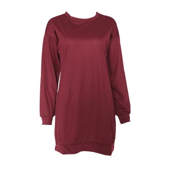 

Sexy Women Oversized Loose Long Autumn Femme O-Neck Sweatshirt Sweatshirts Dress Sweat Mini Casual