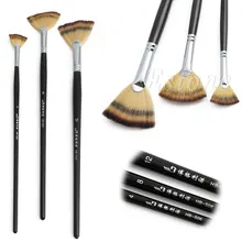 3 Размеры вентилятор набор кистей и ручек с деревянной ручкой для женщин с внутренним слоем акрила, картина маслом художника кисти для рисования ручка W15