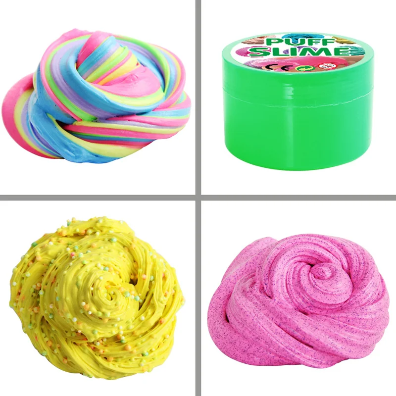 DIY затяжки Детские декомпрессионные игрушки Новая мода пушистая Floam слизь ароматизированный снятие стресса без боры детская игрушка шлама для детей