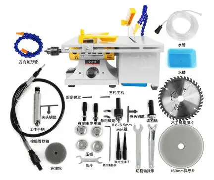 Многофункциональный электрический шлифовальный станок полировщик дрель пила инструмент мини скамейка токарный станок стол пила ручной работы деревообрабатывающий скамейка токарный станок