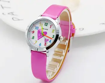 

2018 little girls Love dial quartz watch high quality kids casual leather dress watch child dress gift El reloj clock
