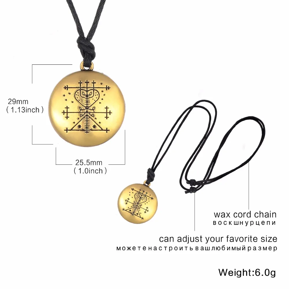 Men Necklace Fishhook Maman Brigitte Voodoo Loa Veve Necklace Pendant Money Rich Chain Talisman
