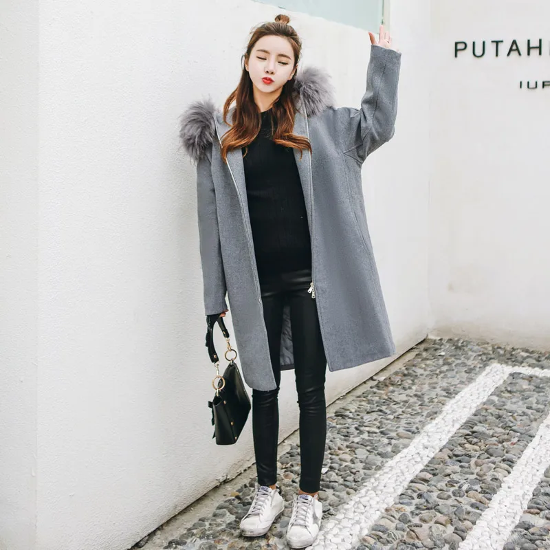 2017 winter new arrival thicken zipper closed cloak type solid color long coat women with fur hooded manteau femme hiver NDY5 2017 winter new arrival thicken zipper closed cloak type solid color long coat women with fur hooded manteau femme hiver NDY5