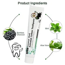 120 г Кокосовая Скорлупа активированный уголь отбеливание зубов Зубная паста натуральный черный мятный вкус отбелить зубы/X