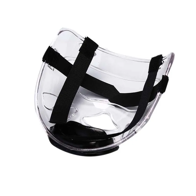 Спортивный прозрачный пластиковый экран на лицо голова щит съемный шлем тэквондо Маска Защитное снаряжение спортивная Прозрачная защитная маска