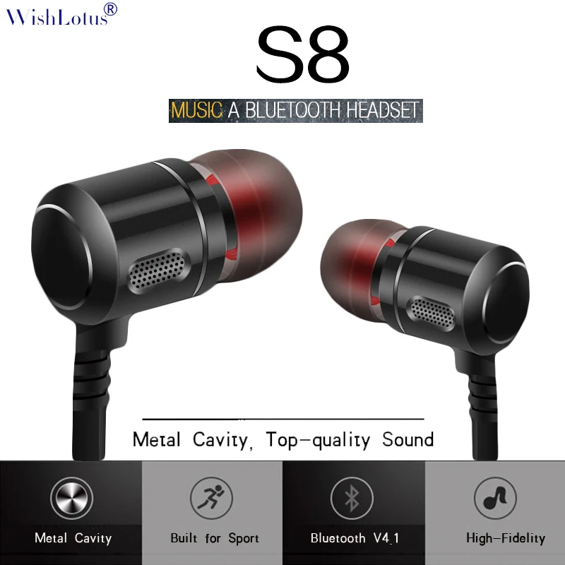 

Microphone headset Wireless bluetooth earphone sport music sweat resistant earbuds noodle-shape cable 2 cell phones connection