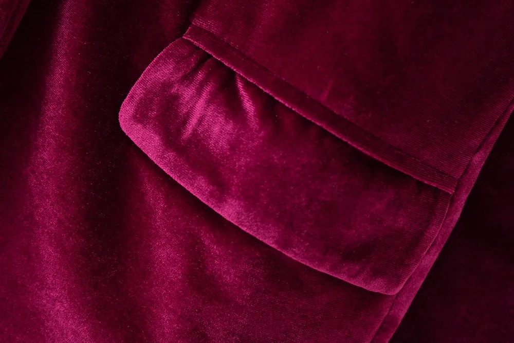 JuneLove модный бархатный пиджак, Женский блейзер, Осенний Теплый Женский блейзер, пальто на одной пуговице с отложным воротником, верхняя одежда