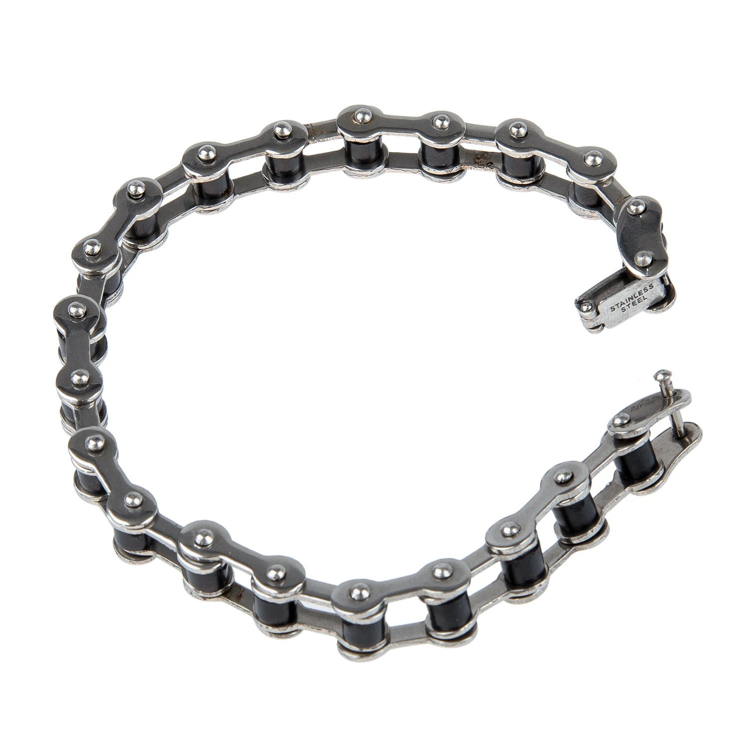Stainless Steel Rubber Bicycle Chain Bracelet Bangle 0.4