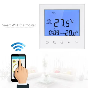 

Homgeek Electric Heating Thermostat with Touchscreen WIFI Programmable Temperature Controller with LCD Display 16A 200~240V