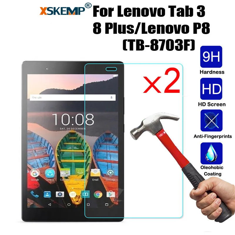 Xskemp 2 шт./лот 9 H жесткий закаленное Стекло для Lenovo Tab 3 8 Plus/Lenovo P8 (tb-8703f) экран