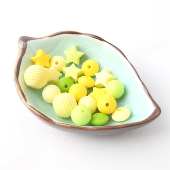 

Bite Bites 20pc Bright Silicone Beads Set Little Stars Abacus Thread Bead Pineapple Color BPA Free DIY Bracelet Baby Teether